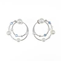 K18WG カラーストーンイヤリング