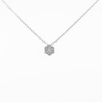 K18WG フラワー ダイヤモンドネックレス