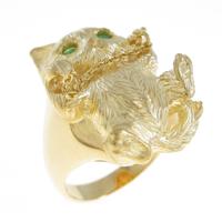 K18YG キャット エメラルドリング