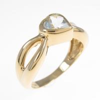 K18YG ハート アクアマリンリング