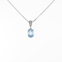 K18WG ブルートパーズネックレス