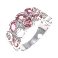 K18WG フラワー トルマリンリング