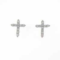 PT クロス ダイヤモンドピアス