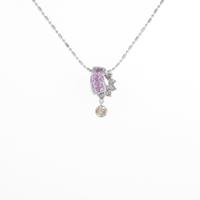 K18WG ピンクサファイヤネックレス