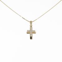 K18YG クロス ダイヤモンドネックレス