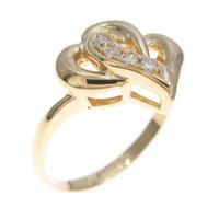 K18YG ハート ダイヤモンドリング