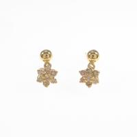 K18YG フラワー ダイヤモンドピアス