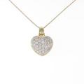 K18YG ハート パヴェ ダイヤモンドネックレス