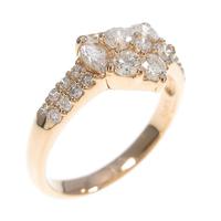 K18PG ハート ダイヤモンドリング