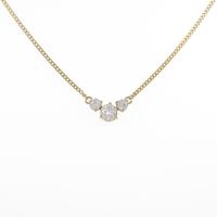K18YG スリーストーン ダイヤモンドネックレス