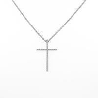 750WG クロス ダイヤモンドネックレス