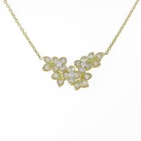 K18YG フラワー ダイヤモンドネックレス
