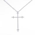 K18WG クロス ダイヤモンドネックレス