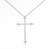 K18WG クロス ダイヤモンドネックレス