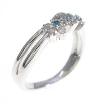 K18WG フラワー トルマリンリング