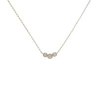 K18YG スリーストーン ダイヤモンドネックレス