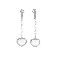 750WG ハート ロッククリスタルピアス