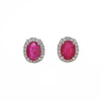 K18WG ルビーピアス