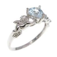 PT ハート アクアマリンリング