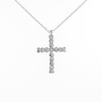 K18WG ハート×クロス ダイヤモンドネックレス