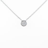 K18WG ソリティア ダイヤモンドネックレス