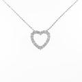 K18WG ハート ダイヤモンドネックレス