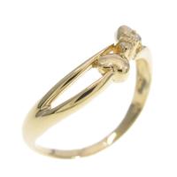 K18YG スリーストーン ハート ダイヤモンドリング