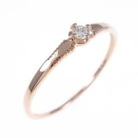 K18PG ソリティア ダイヤモンドリング