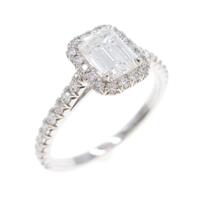 ティファニー ソレスト エメラルドカット リング 0．55ct・F・VS1