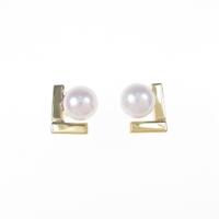 【新品】K18YG アコヤパールピアス