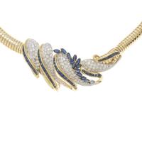 K18YG／PT サファイヤネックレス