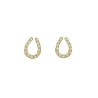 【リメイク】K18YG ホースシュー ダイヤモンドピアス