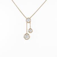 K18PG スリーストーン ダイヤモンドネックレス