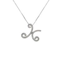 K18WG イニシャルK ダイヤモンドネックレス