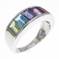 K18WG カラーストーンリング