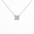 K18WG クローバー ダイヤモンドネックレス