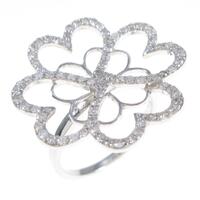 K18WG クローバー ダイヤモンドリング