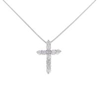 K18WG クロス ダイヤモンドネックレス