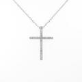 K18WG クロス ダイヤモンドネックレス