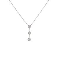 K18WG スリーストーン ダイヤモンドネックレス