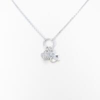 K18WG ハート ダイヤモンドネックレス