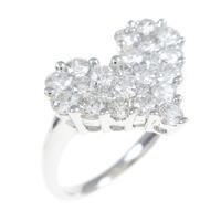 K18WG ハート ダイヤモンドリング