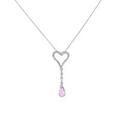 K18WG ハート ピンクサファイヤネックレス