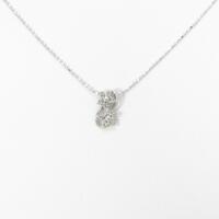 K18WG フラワー ダイヤモンドネックレス