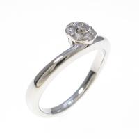 K18WG フラワー ダイヤモンドリング