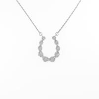 K18WG ホースシュー ダイヤモンドネックレス