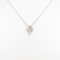 K18WG／K18PG クローバー ダイヤモンドネックレス