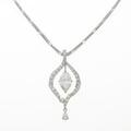 K18WG／プラチナダイヤモンドネックレス 1．883ct・D・SI1・マーキスカット