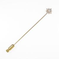 K18YG フラワー ダイヤモンドブローチ