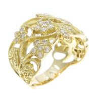 K18YG フラワー ダイヤモンドリング